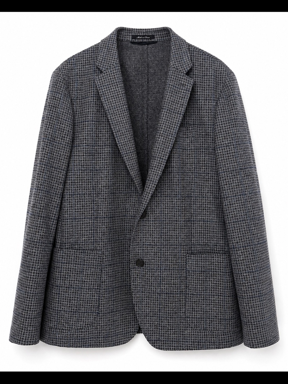 Lands’ End Men’s 44 Reg Tailored Fit Soft Knit Wool Blend Houndstooth Blazer New